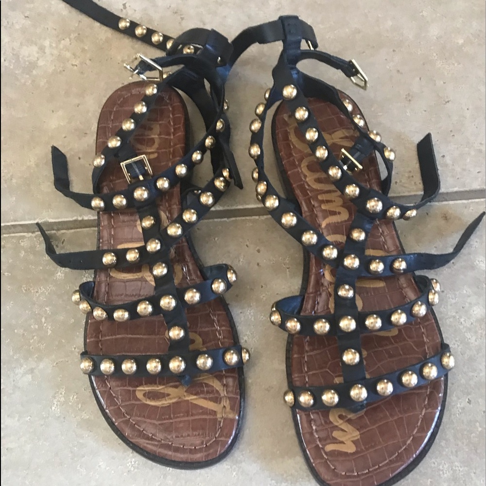 Sam Edelman size 8 1/2 Black Gladiator Sandals